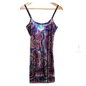 Sequenced dress, spaghetti strap